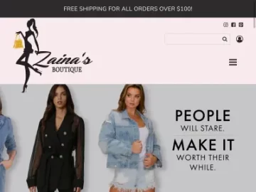 Zaina's Boutique Website